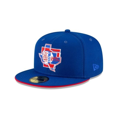 Sapca New Era Texas Rangers MLB Double Logo 59FIFTY Fitted - Albastri